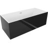 Mexen Vigo szabadon álló kád 178,5 x 80 cm, fehér/fekete, krómozott túlfolyó - 51251788075-01