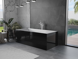 Mexen Vigo cadă freestanding 178,5 x 80 cm, alb/negru, preaplin alb - 51251788075-20