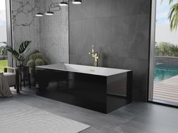 Mexen Vigo cadă liberă 178,5 x 80 cm, alb/negru, evacuare aurie - 51251788075-50