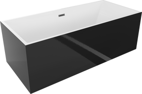 Mexen Vigo cuvă de baie independentă 178,5 x 80 cm, alb/negru, preaplin gri armat periat - 51251788075-66