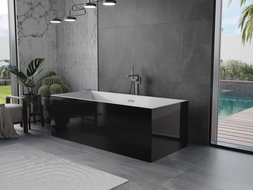 Mexen Vigo cada de baie independenta 178,5 x 80 cm, alba/neagra, scurgere gun metal - 51251788075-95