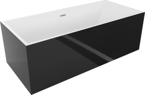 Mexen Vigo cadă de sine stătătoare 178,5 x 80 cm, alb/negru, preaplin nichel periat - 51251788075-97