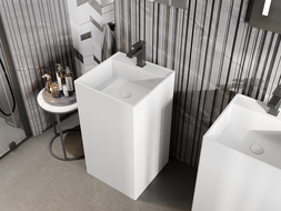 Mexen Belen szabadon álló mosdókagyló konglomerátumból 45 x 45 cm, fehér matt - 26604500