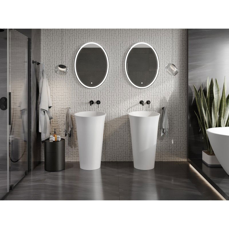 Mexen Nilda lavoar de sine stătător din conglomerat 52 x 52 cm, alb mat - 26555200