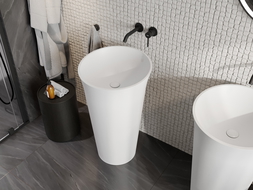 Mexen Nilda álló mosdó konglomerátumból 52 x 52 cm, fehér matt - 26555200