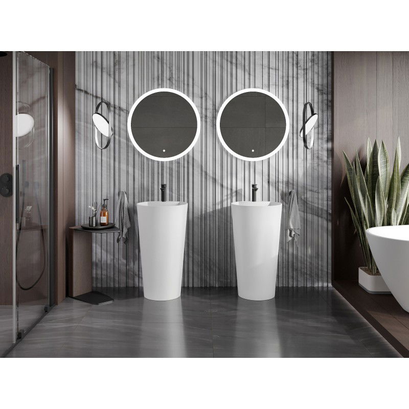 Mexen Onyx-02 szabadon álló mosdókagyló konglomerátumból 45 x 45 cm, matt fehér - 26544500