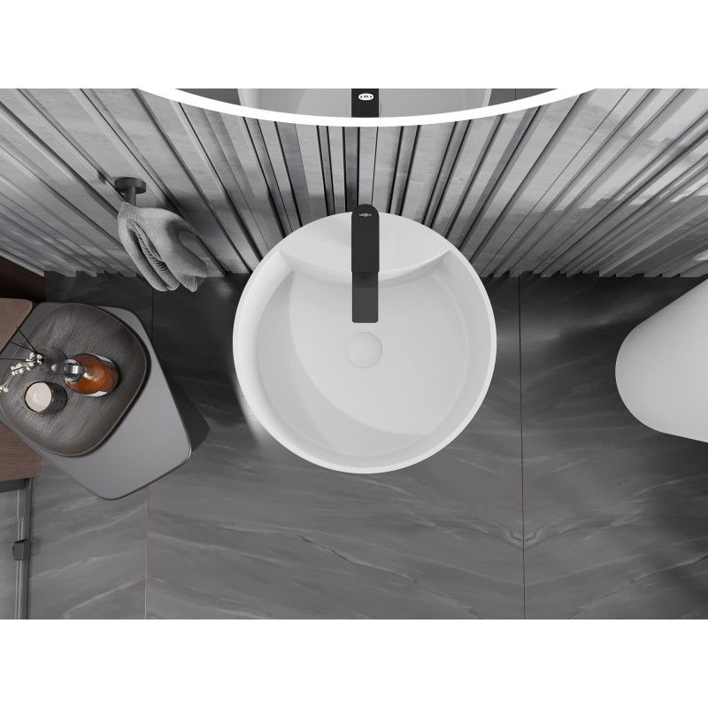 Mexen Onyx-02 lavoar de sine stătător din conglomerat 45 x 45 cm, alb mat - 26544500