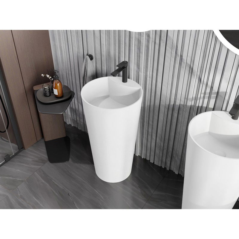 Mexen Onyx-02 lavoar de sine stătător din conglomerat 45 x 45 cm, alb mat - 26544500