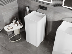 Mexen Xola-1 chiuvetă de sine stătătoare din conglomerat 40 x 40 cm, alb mat - 26594000