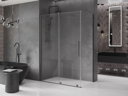 Mexen Velar eltolható zuhanykabin 150 x 90 cm, átlátszó, gun metal - 871-150-090-01-95