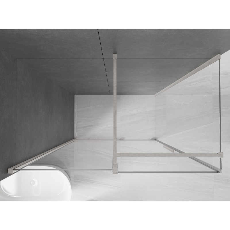Mexen Velar 140 x 70 cm-es tolóajtós zuhanykabin, átlátszó, polírozott nikkel - 871-140-070-01-97