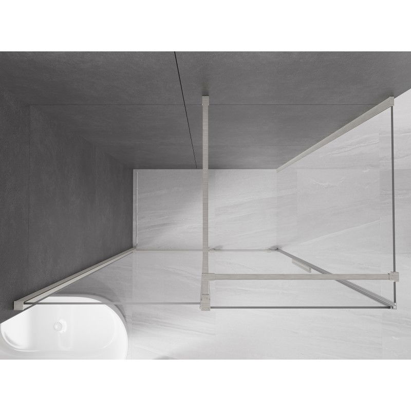 Mexen Velar cabină de duș glisantă 150 x 80 cm, transparentă, nichel periat - 871-150-080-01-97