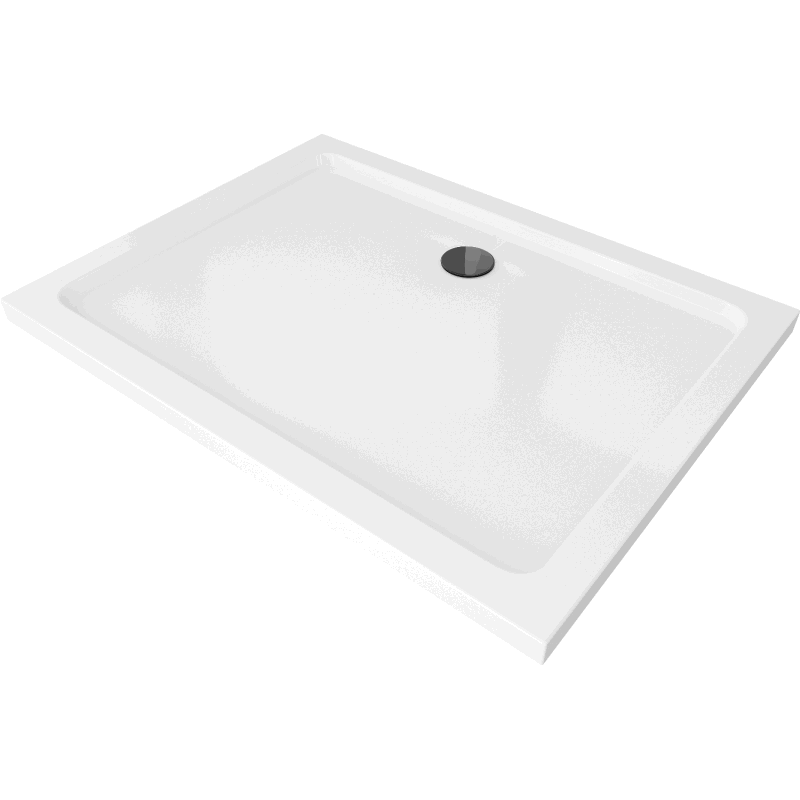 Mexen Flat cadă pentru duș dreptunghiulară slim 120 x 100 cm, Albă, sifon Neagră - 40101012B