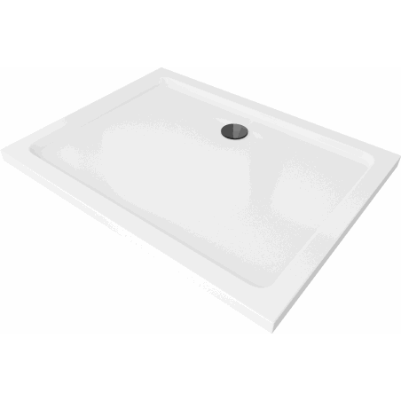Mexen Flat téglalap alakú slim zuhanytálca  120 x 80 cm, Fehér, szifon Fekete - 40108012B