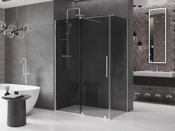 Mexen Velar cabină de duș glisantă 140 x 85 cm, grafit, crom - 871-140-085-41-01