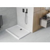 Mexen Flat cadă de duș dreptunghiulară slim 110 x 80 cm, albă, sifon negru - 40108011B