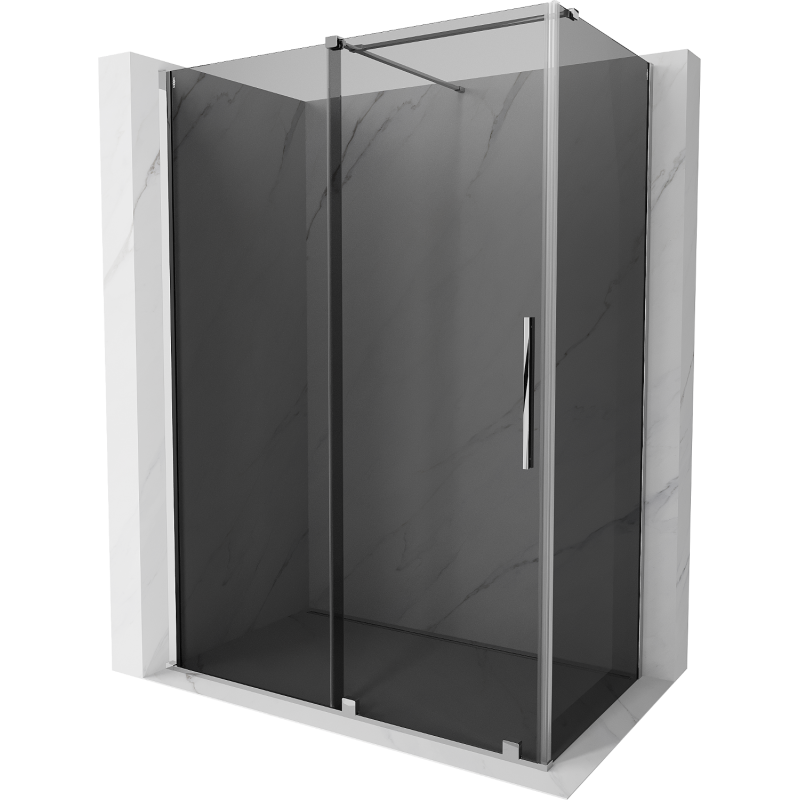 Mexen Velar tolóajtós zuhanykabin 160 x 80 cm, grafit, króm - 871-160-080-41-01