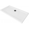 Mexen Flat cadă de duș dreptunghiulară slim 140 x 70 cm, albă, sifon negru - 40107014B