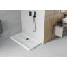 Mexen Flat téglalap alakú slim zuhanytálca  140 x 70 cm, Fehér, szifon Fekete - 40107014B