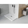 Mexen Flat Slim téglalap alakú zuhanytálca 130 x 70 cm, fehér, fekete szifon - 40107013B