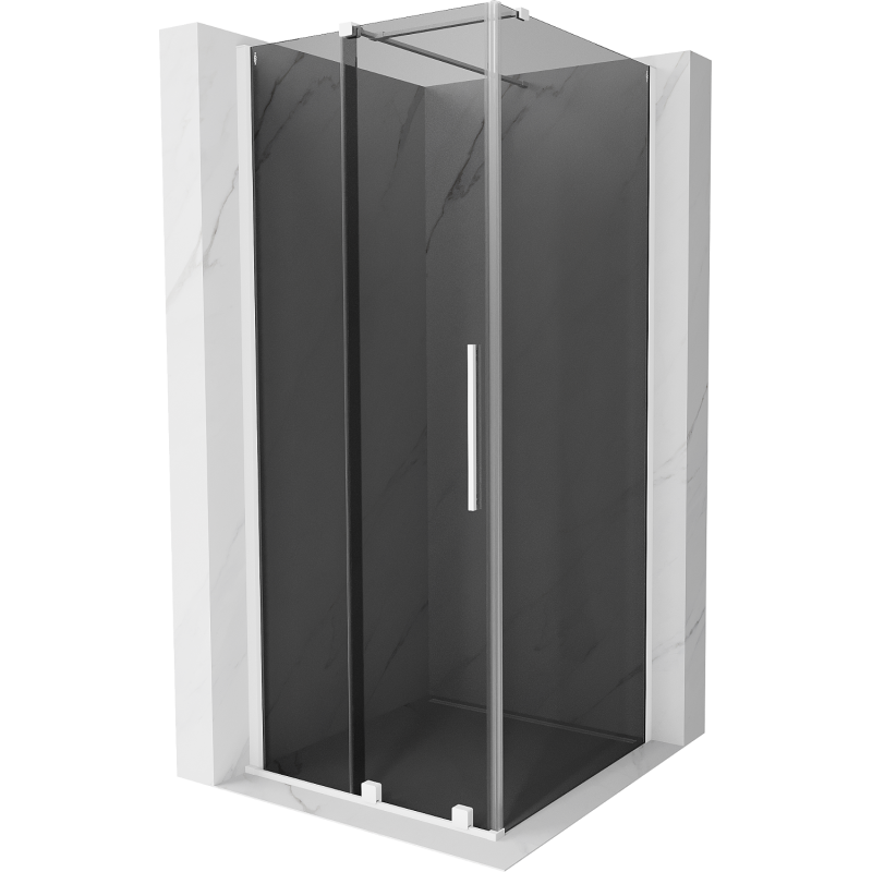 Mexen Velar cabină de duș glisantă 90 x 90 cm, grafit, albă - 871-090-090-41-20