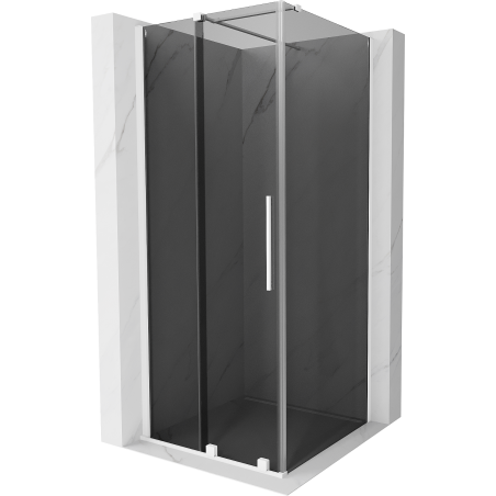Mexen Velar cabină de duș glisantă 110 x 110 cm, grafit, alb - 871-110-110-41-20