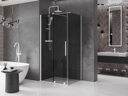 Mexen Velar cabină de duș glisantă 130 x 80 cm, grafit, albă - 871-130-080-41-20