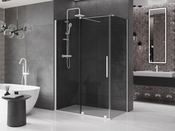 Mexen Velar cabina de duș glisantă 140 x 85 cm, grafit, alb - 871-140-085-41-20