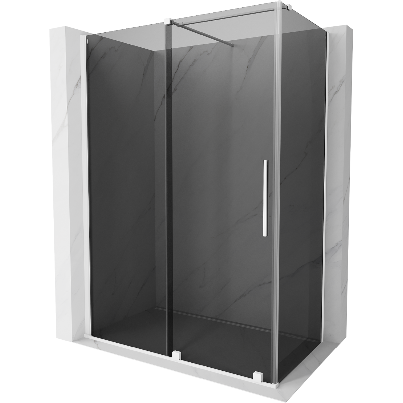Mexen Velar cabină de duș glisantă 150 x 80 cm, grafit, albă - 871-150-080-41-20