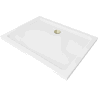 Mexen Flat cadă pentru duș dreptunghiulară slim 140 x 90 cm, Albă, sifon Aurie - 40109014G