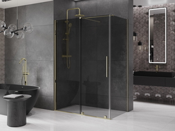 Mexen Velar cabină de duș glisantă 140 x 70 cm, grafit, auriu - 871-140-070-41-50