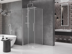 Mexen Velar cabină de duș glisantă 90 x 90 cm, înghețat, crom - 871-090-090-31-01