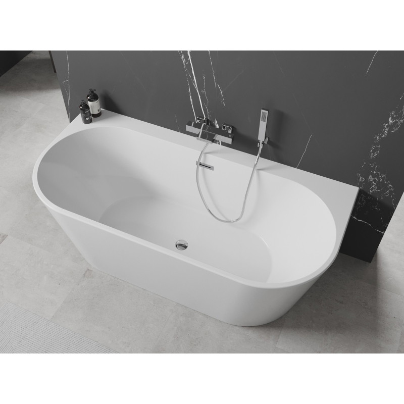 Mexen Oval+ baie freestanding cu montare pe perete 170 x 80 cm, albă, preaplin cromat - 52681708000-01