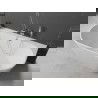 Mexen Oval+ cadă independentă montată pe perete 170 x 80 cm, albă, preaplin cromat - 52681708000-01