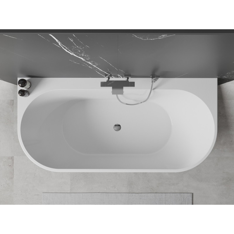 Mexen Oval+ szabadon álló falsíki kád 170 x 80 cm, fehér, króm túlfolyóval - 52681708000-01