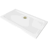 Mexen Flat téglalap alakú slim zuhanytálca  130 x 70 cm, Fehér, szifon Arany - 40107013G