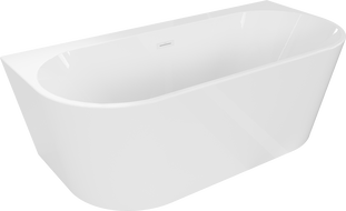 Mexen Oval+ cadă freestanding montată pe perete 170 x 80 cm, albă, preaplin alb - 52681708000-20