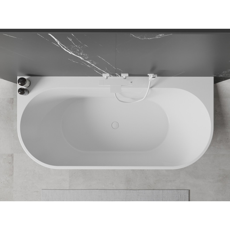 Mexen Oval+ szabadon álló, falhoz közel álló kád 170 x 80 cm, fehér, fehér túlfolyó - 52681708000-20