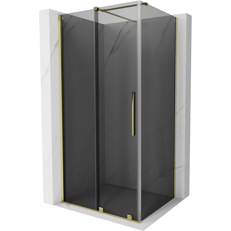 Mexen Velar cabină de duș glisantă 130 x 85 cm, grafit, auriu - 871-130-085-41-50