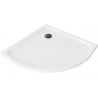 Mexen Flat slim félköríves zuhanytálca 90 x 90 cm, fehér, fekete szifonnal - 41109090B
