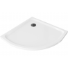 Mexen Flat félköríves slim zuhanytálca 70 x 70 cm, fehér, fekete szifon - 41107070B