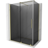 Mexen Velar cabina de duș glisantă 160 x 75 cm, grafit, aurie periată - 871-160-075-41-55