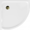 Mexen Flat félkör alakú slim 80 x 80 cm, fehér, arany siphon - 41108080G
