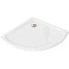 Mexen Flat félköríves slim zuhanytálca 70 x 70 cm, fehér, arany szifon - 41107070G