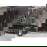 Mexen Velar tolóajtós zuhanykabin 140 x 100 cm, grafit, csiszolt arany - 871-140-100-41-55