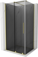 Mexen Velar cabină de duș culisantă 140 x 100 cm, grafit, auriu periat - 871-140-100-41-55