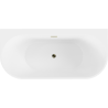 Mexen Oval+ cadă independentă de perete 170 x 80 cm, albă, preaplin auriu - 52681708000-50