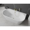 Mexen Oval+ szabadon álló-fali kád 170 x 80 cm, fehér, arany túlfolyó - 52681708000-50