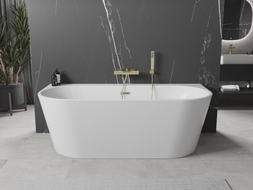 Mexen Oval+ szabadon álló-fali kád 170 x 80 cm, fehér, arany túlfolyó - 52681708000-50