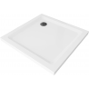 Mexen Flat slim négyzet alakú zuhanytálca 90 x 90 cm, fehér, fekete szifon - 40109090B